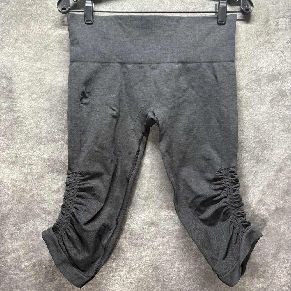 Lululemon In The Flow Crop Leggings Womens Size 8 Ruched Charcoal Gray